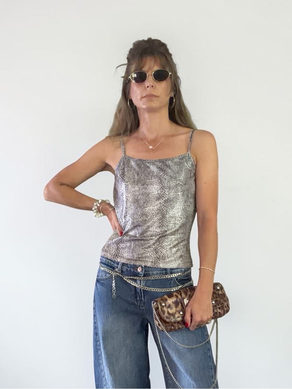 Vintage - Eye Candy Metallic Snakeskin Camisole - Size M